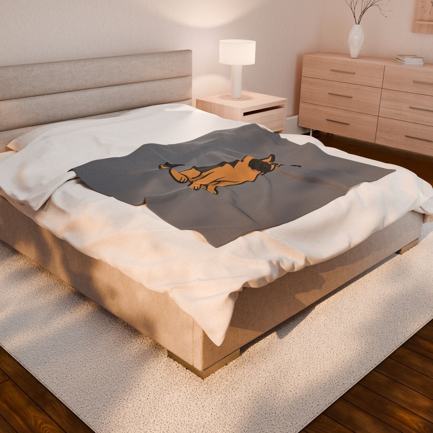 Cartoon German Shepherd Plush Blanket – Soft & Cozy Throw
