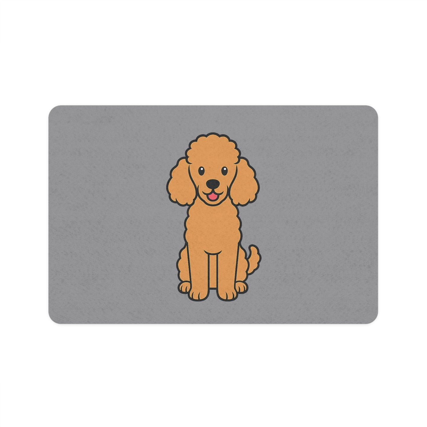 Cartoon Poodle Pet Placemat – Cute & Durable Dog Feeding Mat