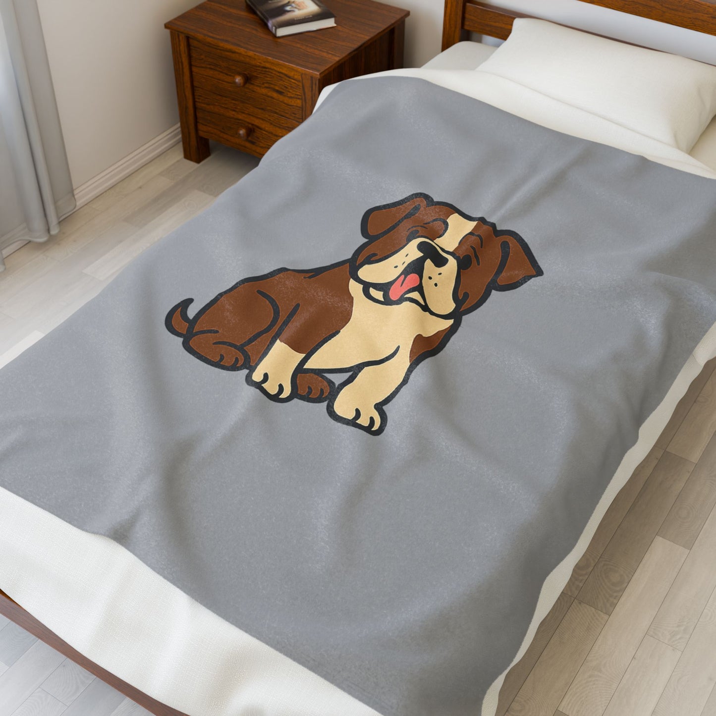 Cartoon French Bulldog Plush Blanket – Soft & Cozy Dog Lover Throw