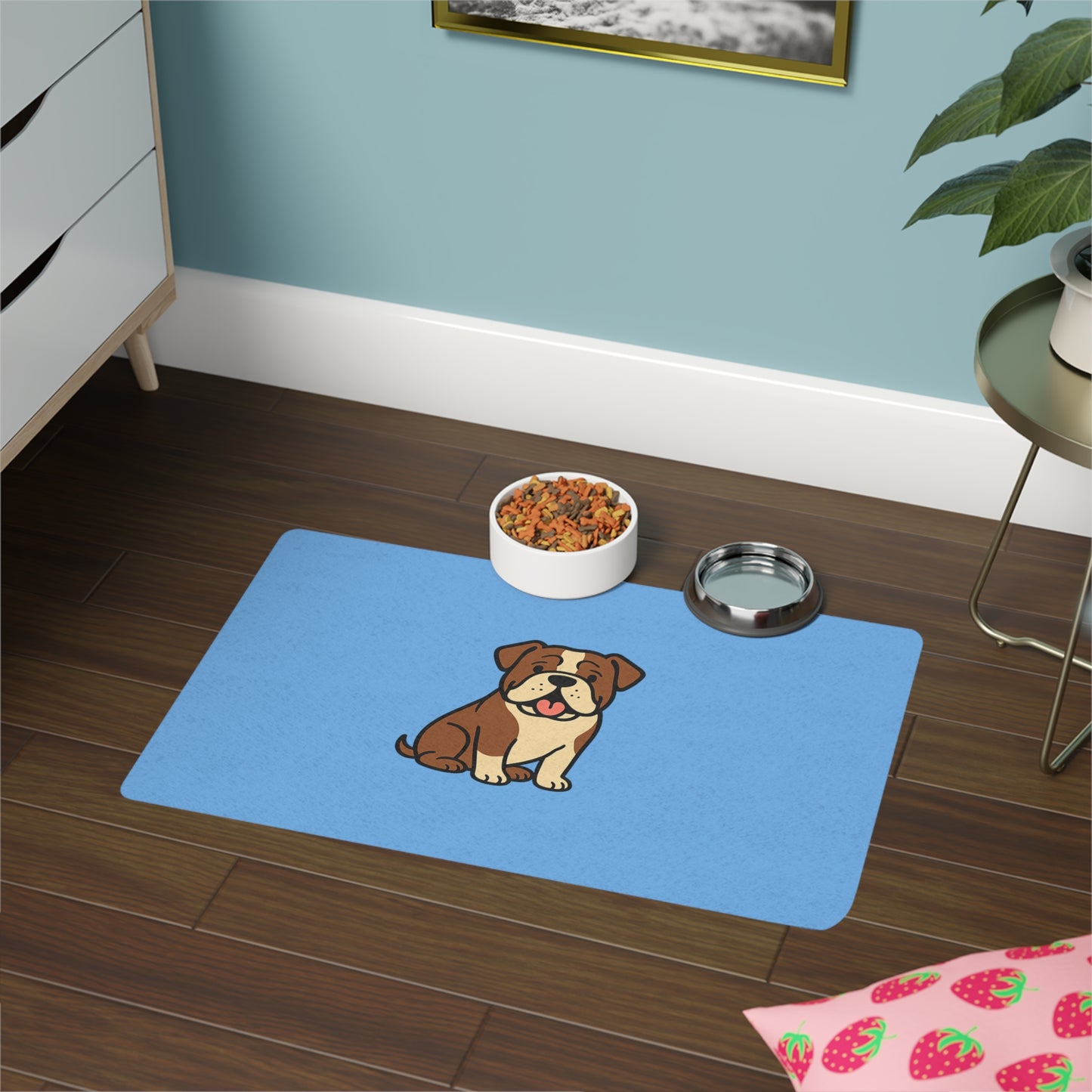 Cartoon Bulldog Placemat – Cute Dog Feeding Mat