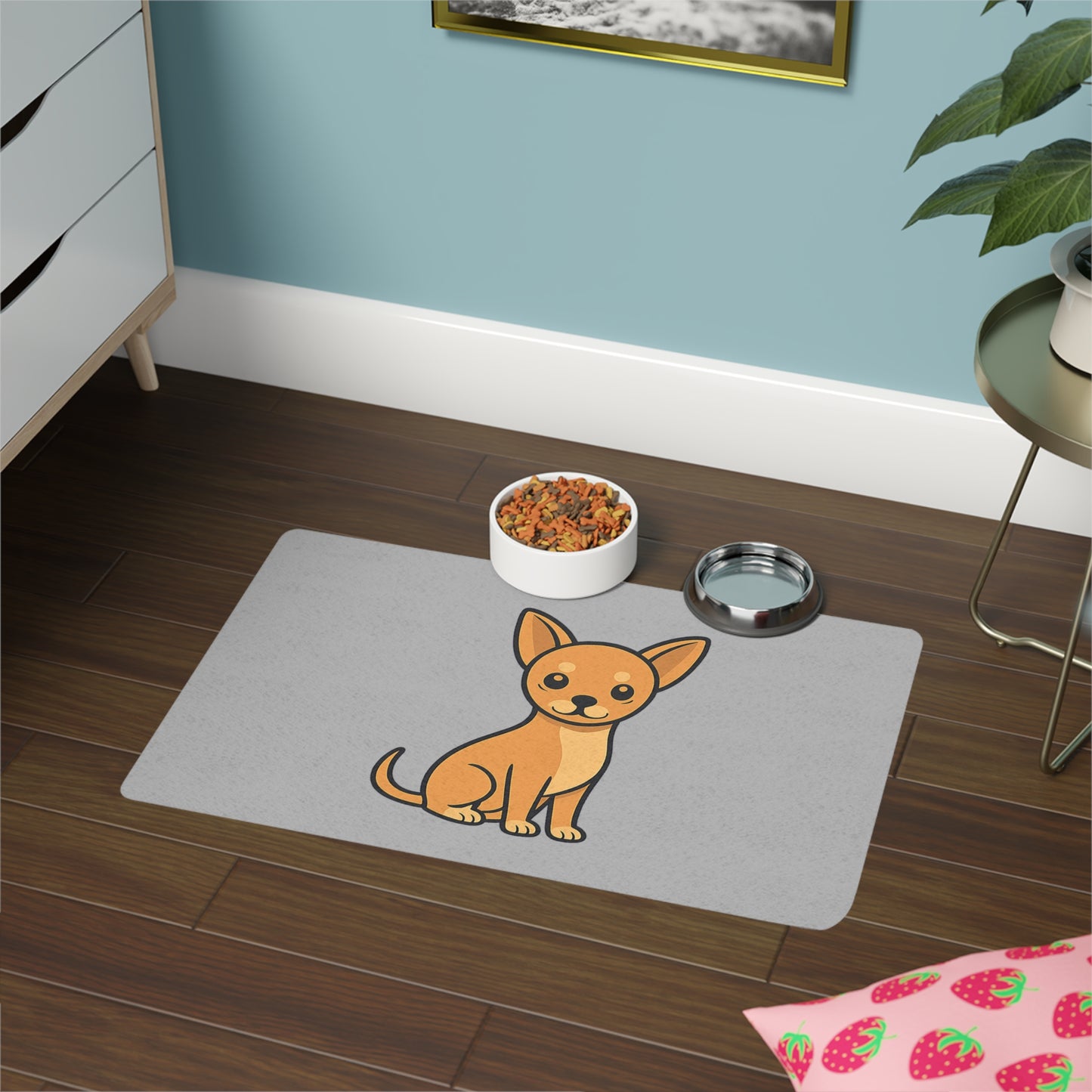 Cartoon Chihuahua Pet Placemat – Cute & Practical Dog Feeding Mat