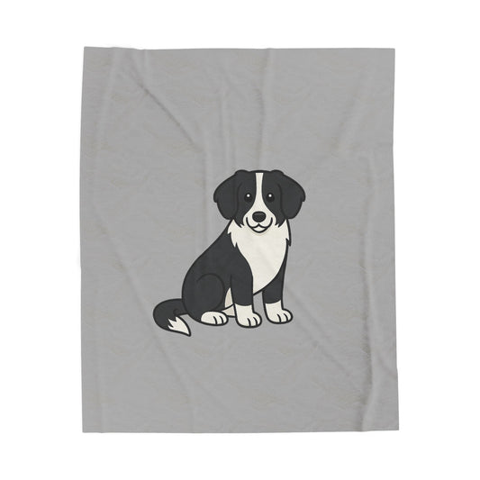 Cartoon Border Collie Plush Blanket – Soft & Cozy Throw