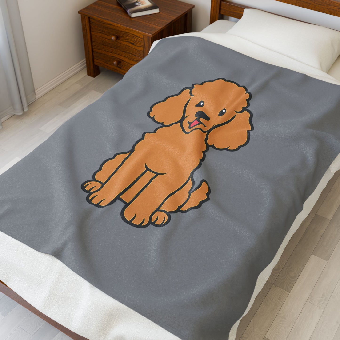 Cartoon Poodle Plush Blanket – Soft & Cozy Throw