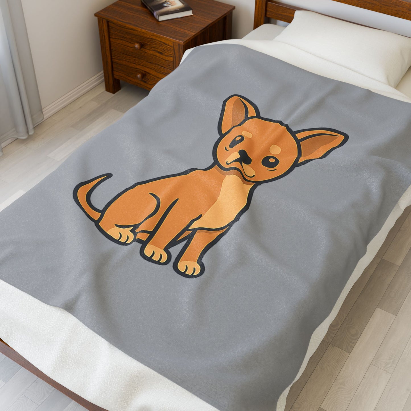 Cartoon Chihuahua Plush Blanket – Soft & Cozy Throw
