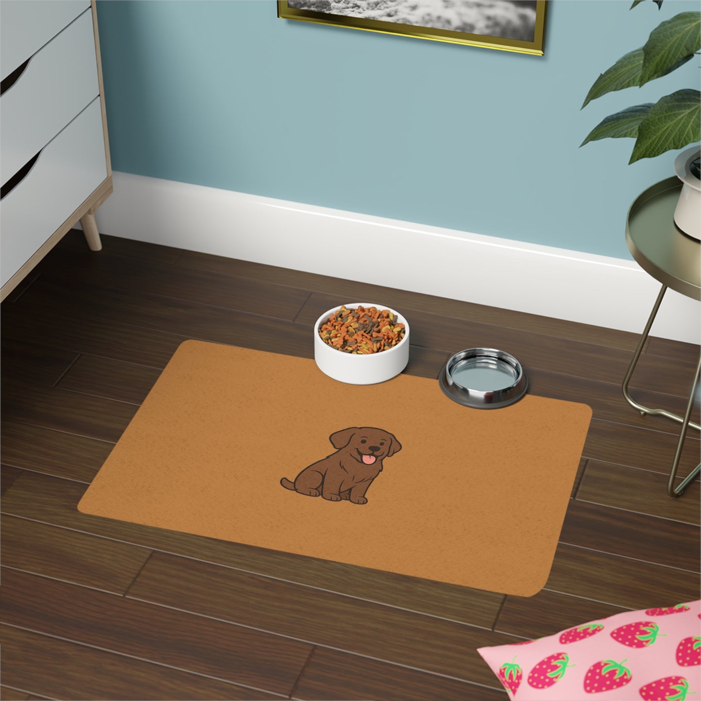 Cartoon Chocolate Labrador Placemat – Cute Dog Feeding Mat