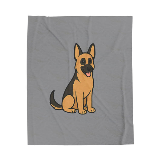 Cartoon German Shepherd Plush Blanket – Soft & Cozy Throw