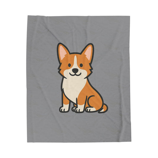 Cartoon Corgi Plush Blanket – Soft & Cozy Throw