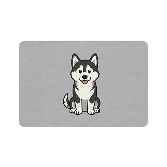 Cartoon Husky Pet Placemat – Cute Cartoon Dog Feeding Mat