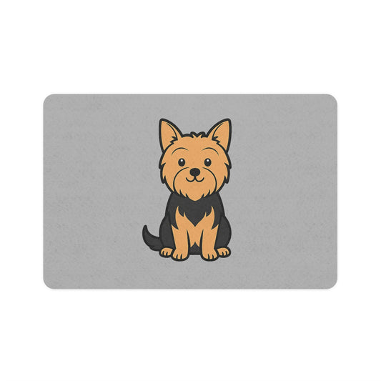 Cartoon Yorkshire Terrier Pet Placemat – Cute & Durable Dog Feeding Mat