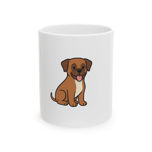 Cartoon Boxer Dog Mug – Cute Dog Lover Coffee Cup