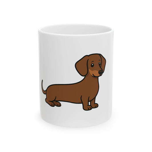 Cartoon Dachshund Coffee Mug – Cute Wiener Dog Cup