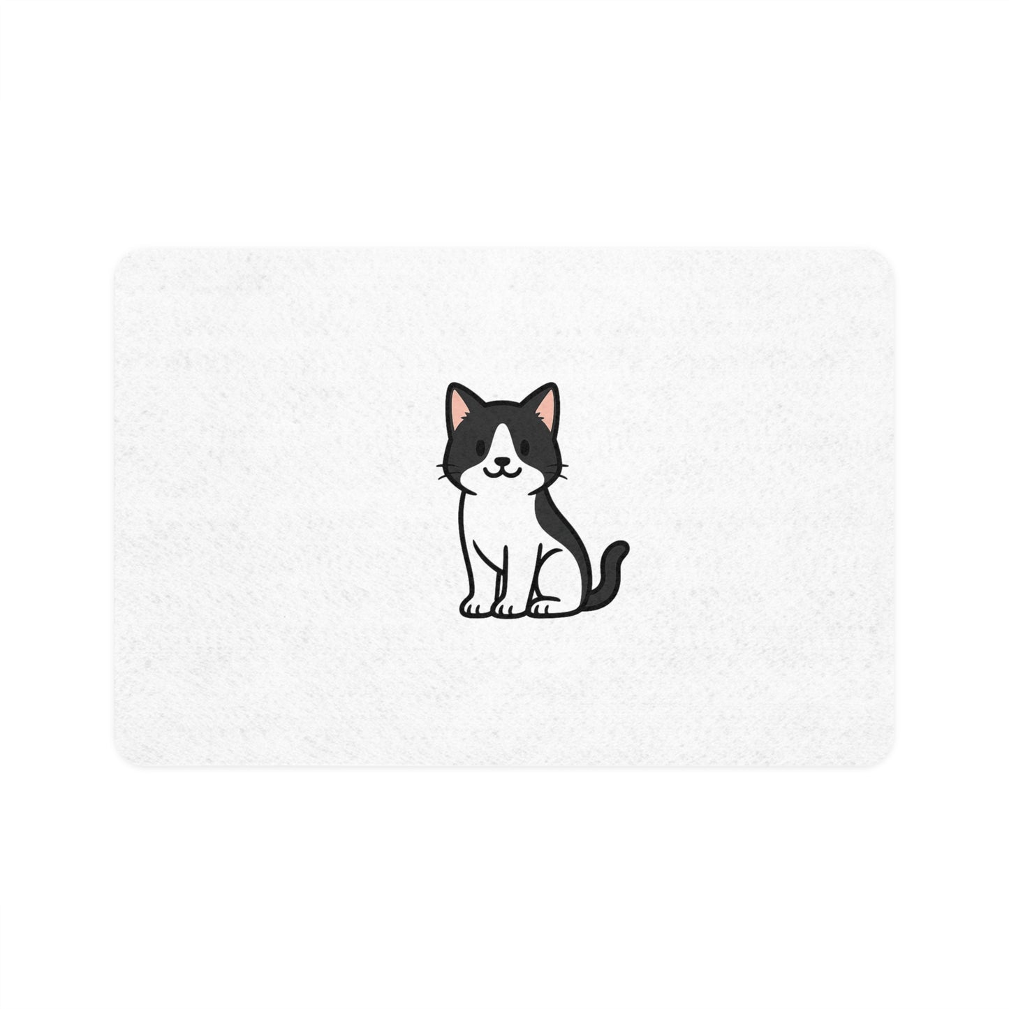 Cartoon Black and White Cat Placemat – Cute Pet Feeding Mat