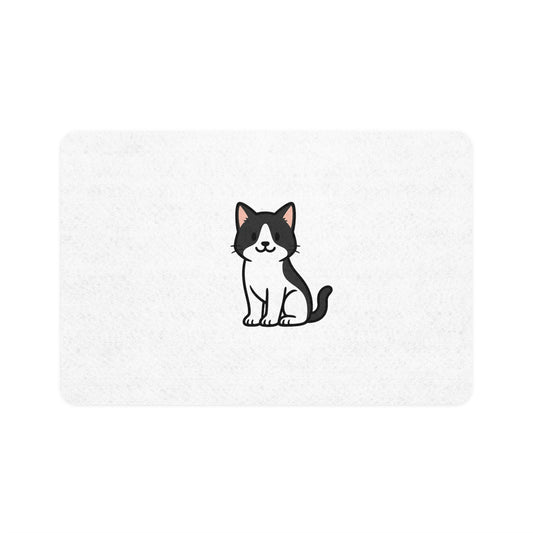 Cartoon Black and White Cat Placemat – Cute Pet Feeding Mat