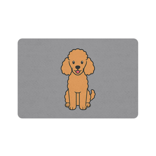 Cartoon Poodle Pet Placemat – Cute & Durable Dog Feeding Mat