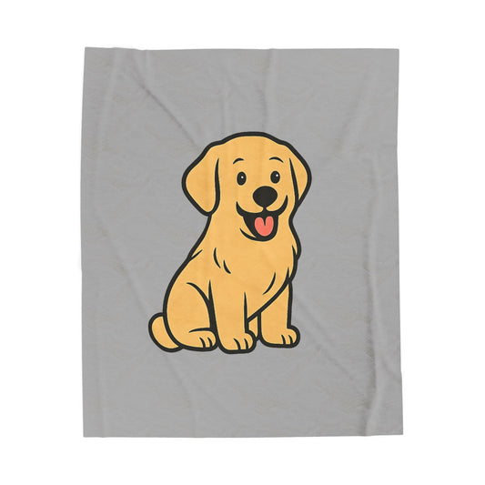 Cartoon Yellow Lab Plush Blanket – Soft & Cozy Throw
