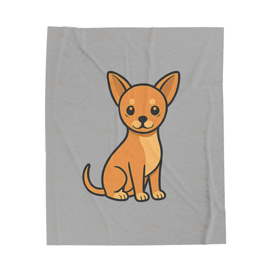 Cartoon Chihuahua Plush Blanket – Soft & Cozy Throw