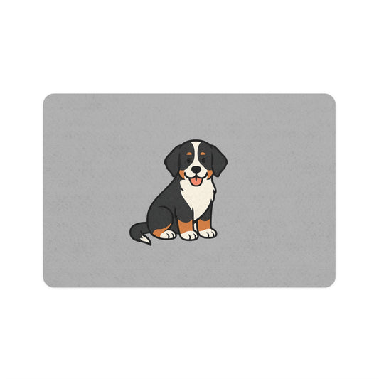 Cartoon Bernese Mountain Dog Pet Placemat – Cute Black & White Dog Design