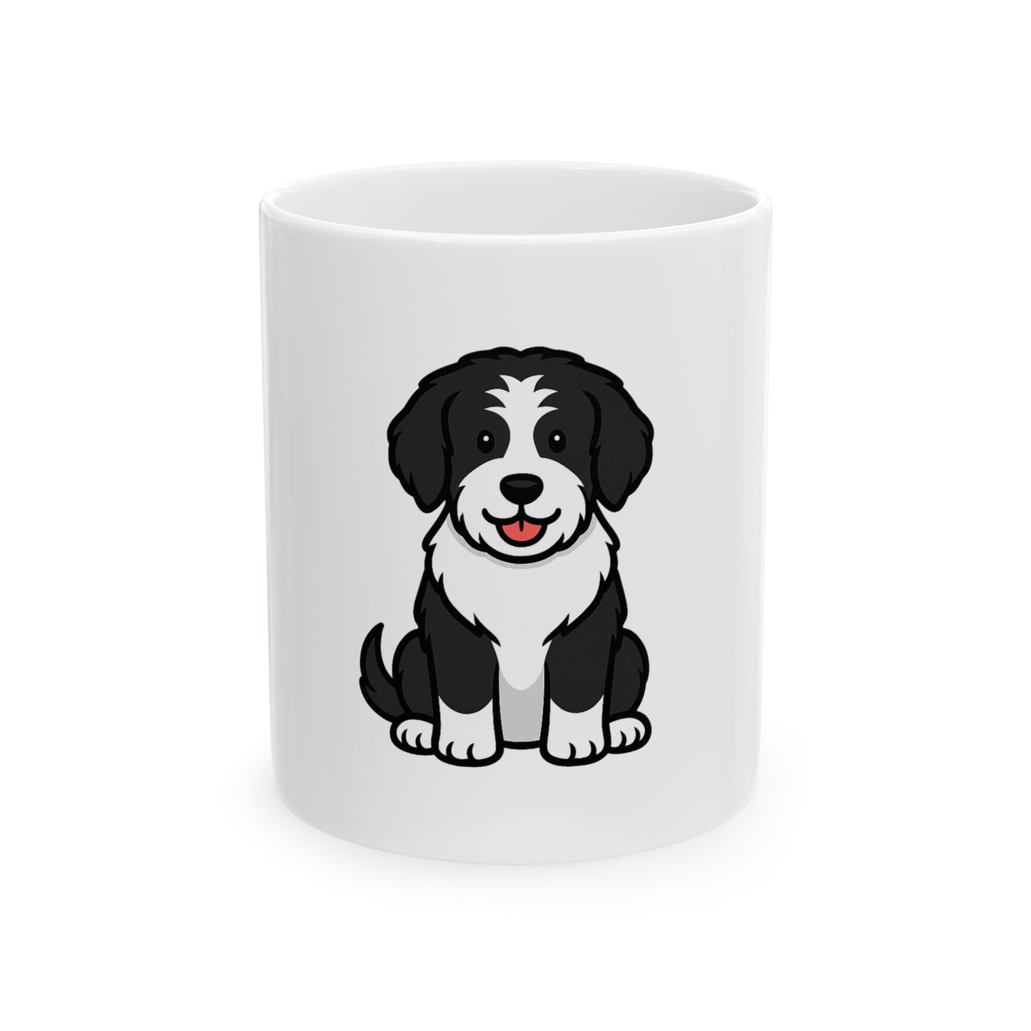Cartoon Bernedoodle Coffee Mug – Cute Dog Cartoon Design