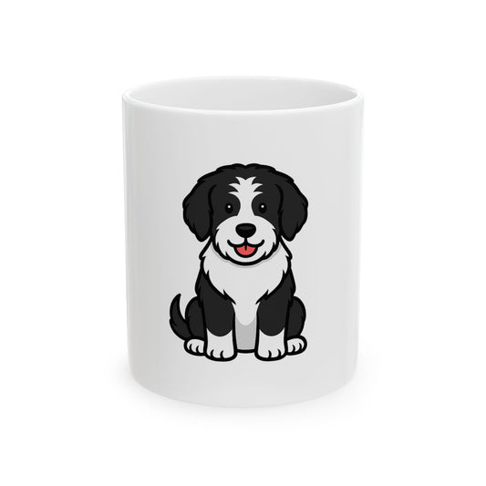 Cartoon Bernedoodle Coffee Mug – Cute Dog Cartoon Design