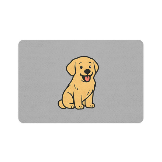 Cartoon Yellow Lab Pet Placemat – Cute & Practical Dog Feeding Mat
