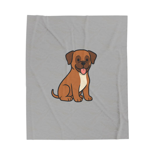Cartoon Boxer Plush Blanket – Soft & Cozy Dog Lover Throw