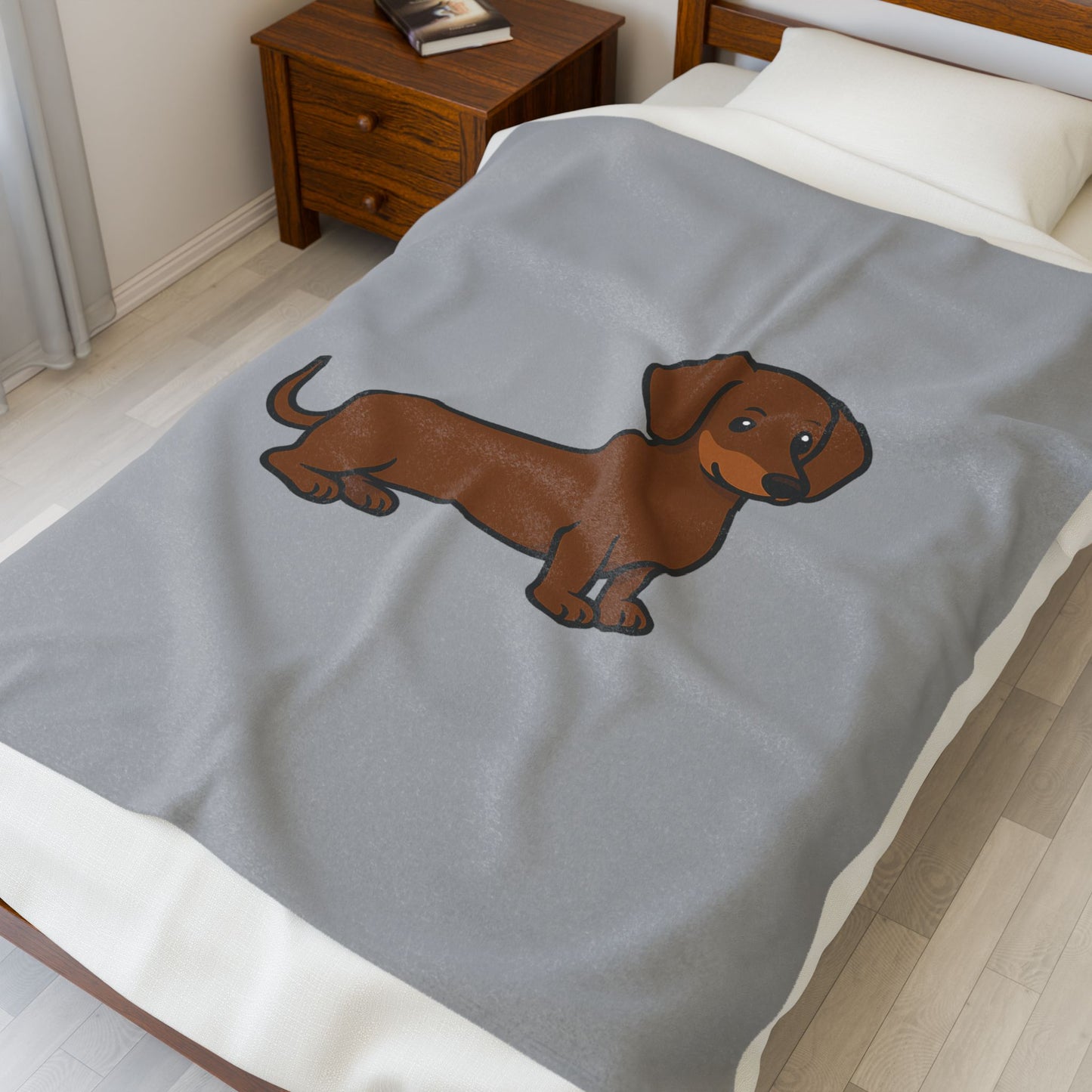 Cartoon Dachshund Plush Blanket – Soft & Cozy Throw