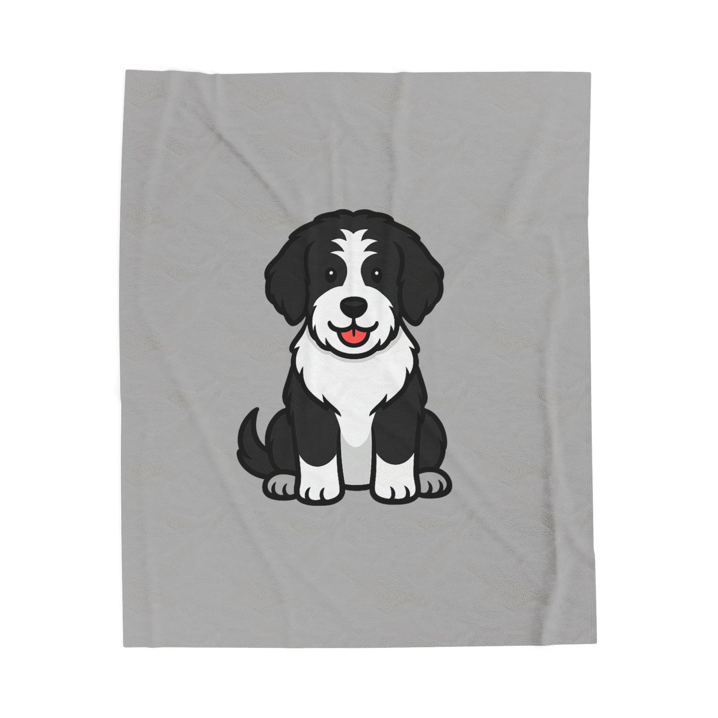 Cartoon Bernedoodle Plush Blanket – Cozy Dog Lover Throw