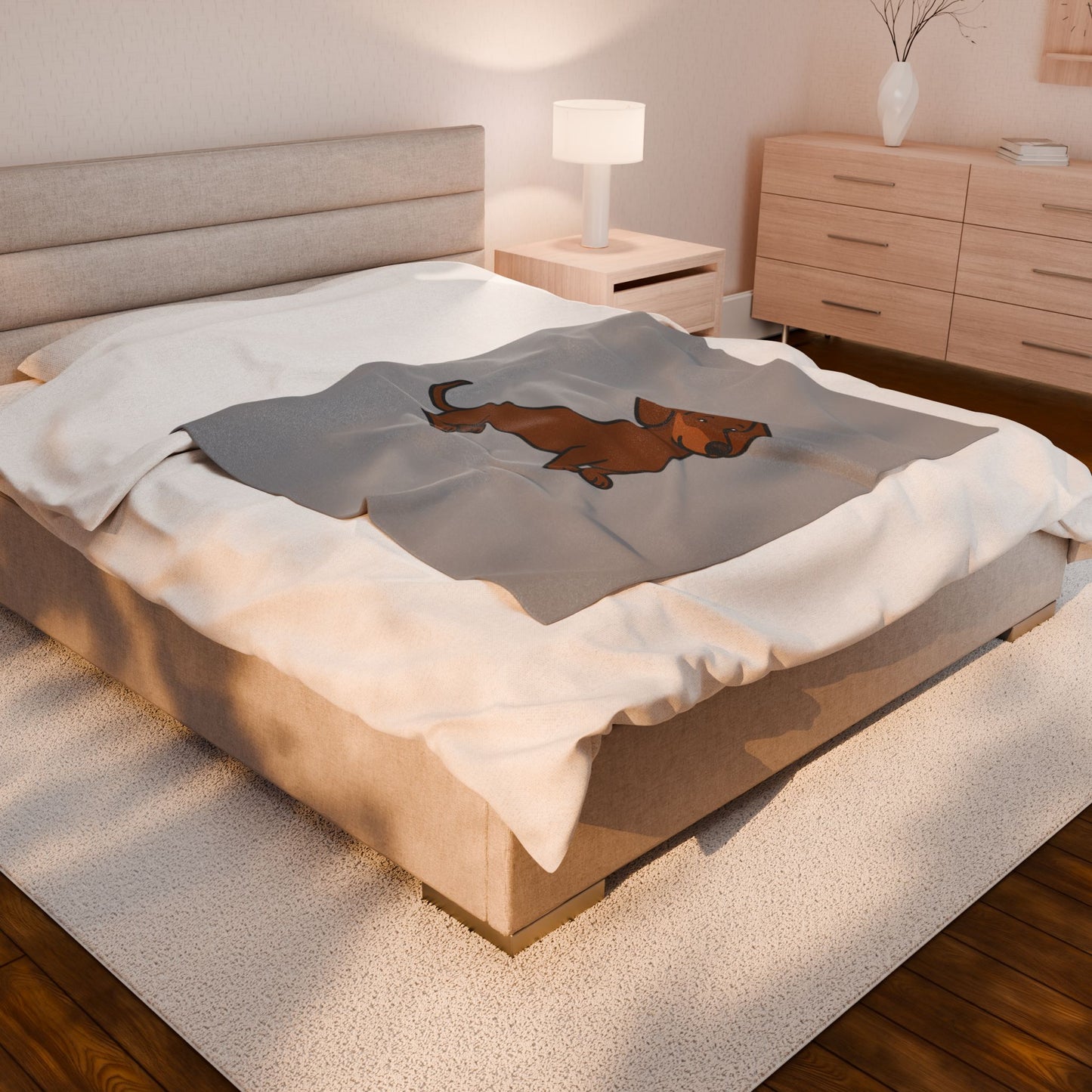 Cartoon Dachshund Plush Blanket – Soft & Cozy Throw