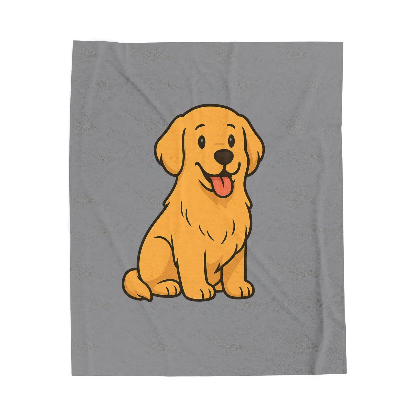 Cartoon Golden Retriever Plush Blanket – Cozy Dog Lover Gift