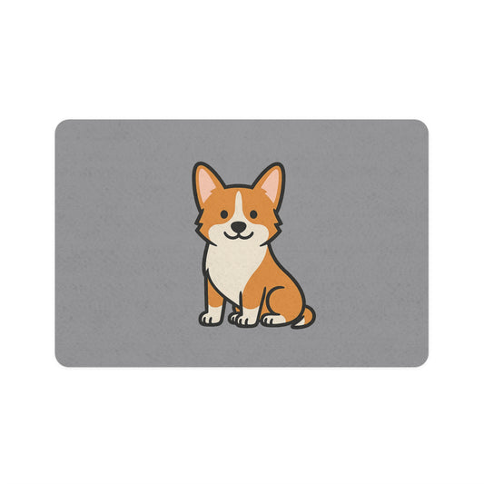 Cartoon Corgi Pet Placemat – Cute & Practical Dog Feeding Mat