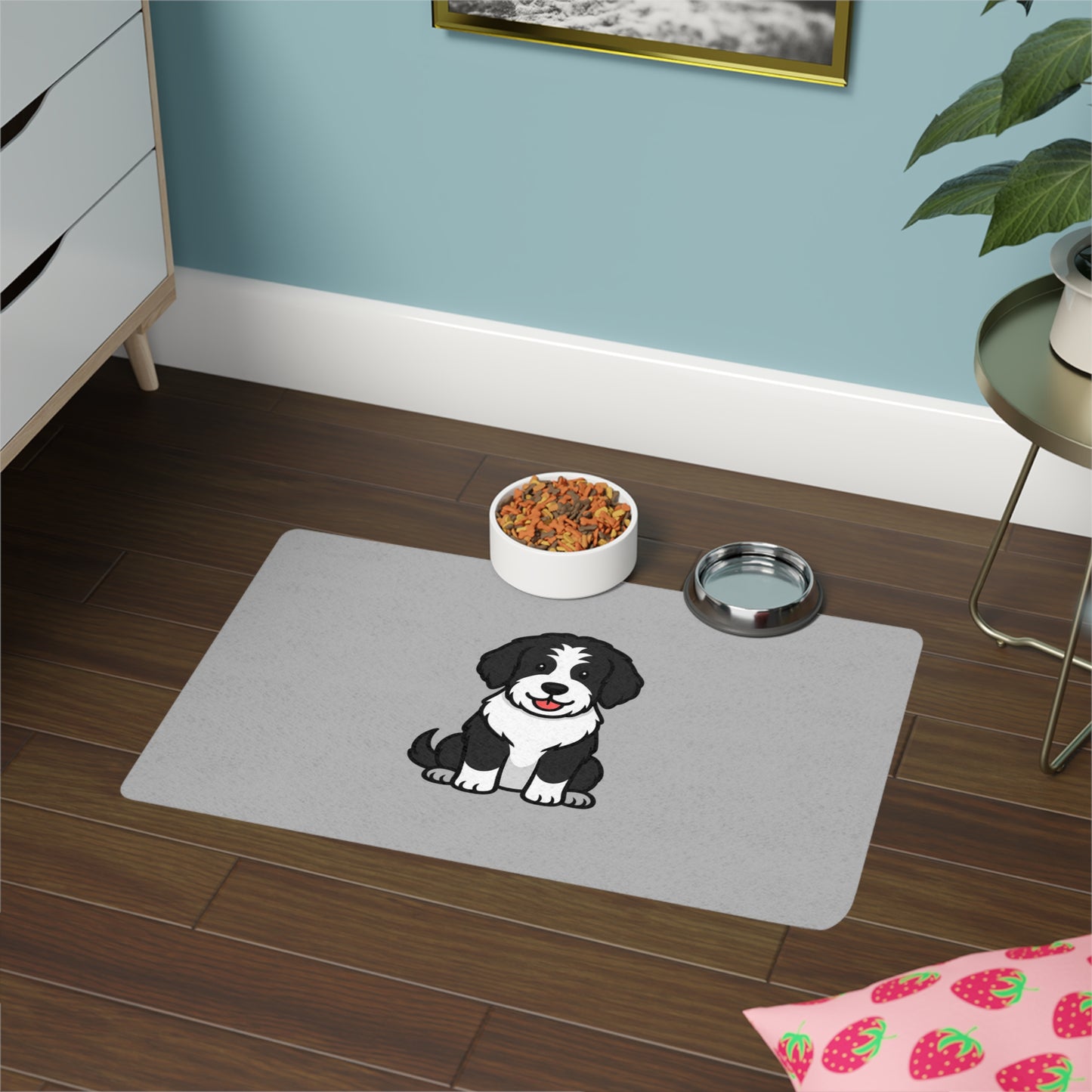 Cartoon Bernedoodle Pet Placemat – Cute Dog Cartoon Design