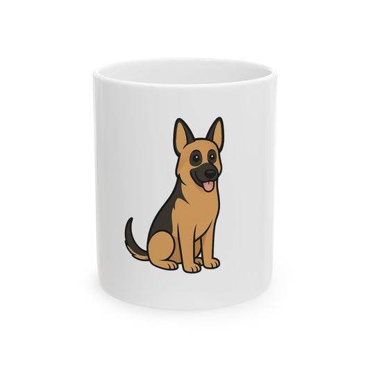Cartoon German Shepherd Mug – Cute Cartoon Dog Coffee Cup