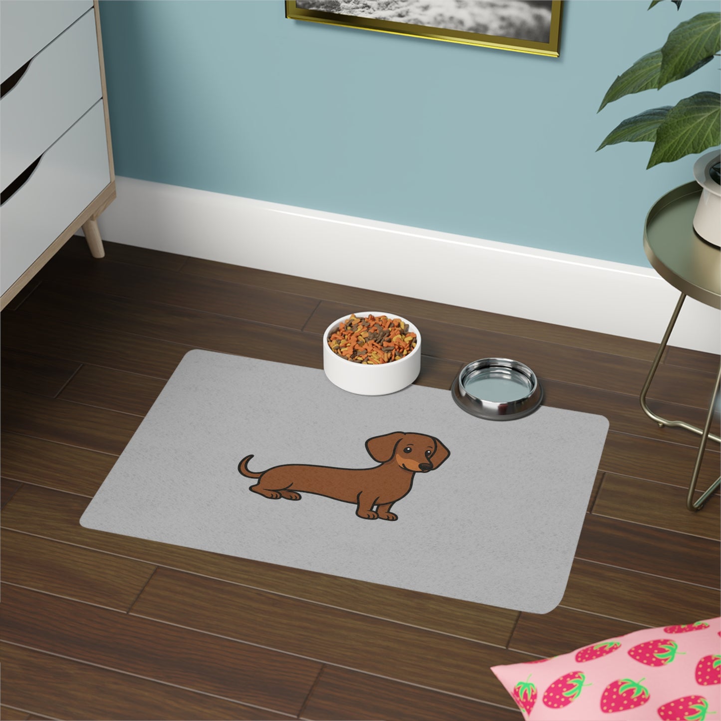 Cartoon Dachshund Pet Placemat – Cute Dog Feeding Mat