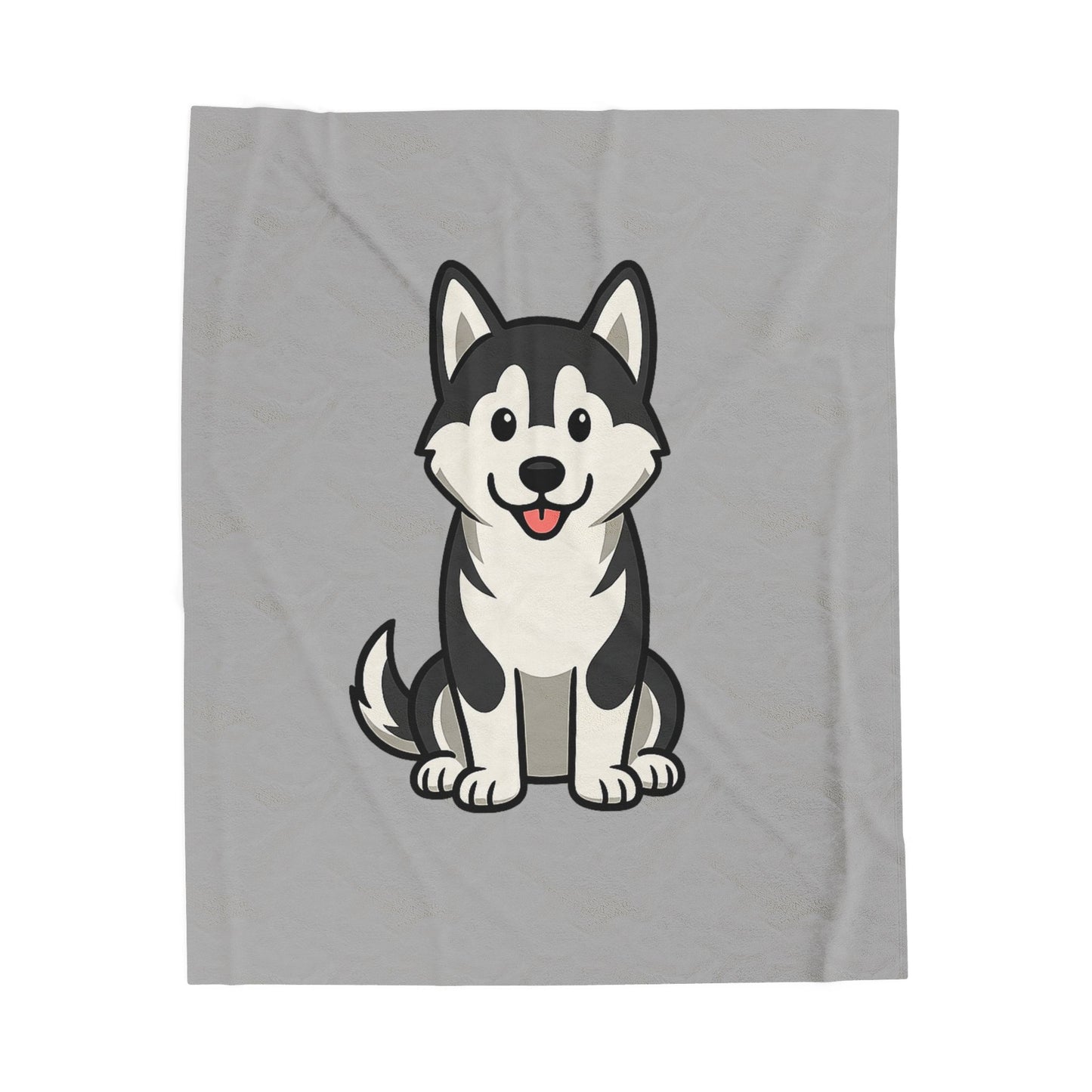 Cartoon Husky Plush Blanket – Soft & Cozy Throw