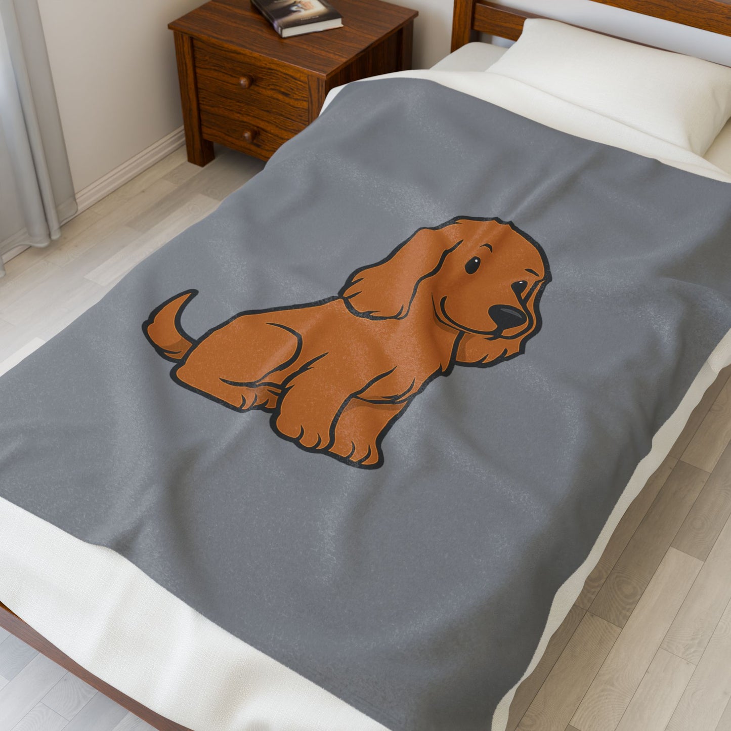 Cartoon Cocker Spaniel Plush Blanket – Soft & Cozy Throw