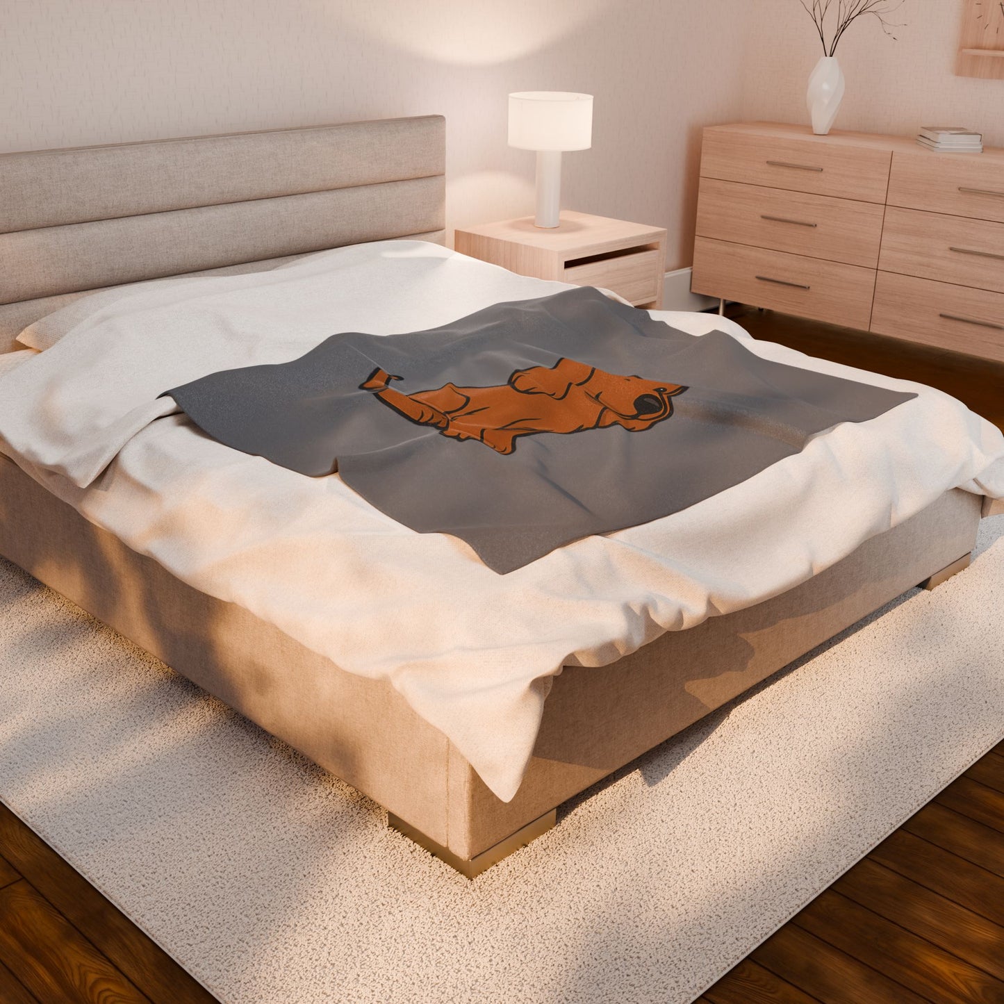 Cartoon Cocker Spaniel Plush Blanket – Soft & Cozy Throw