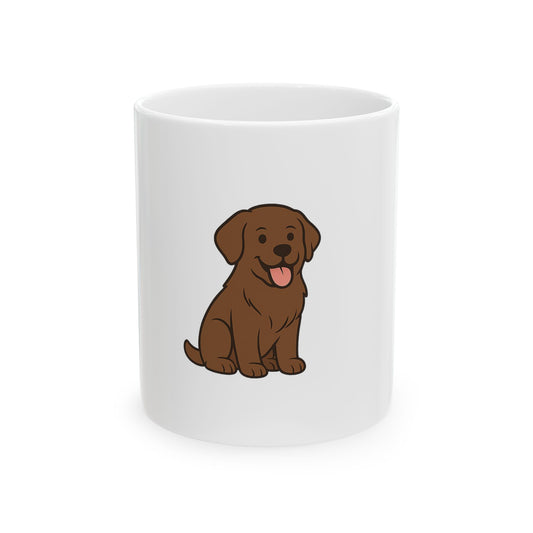 Cartoon Chocolate Labrador Mug – Cute Dog Lover Coffee Cup