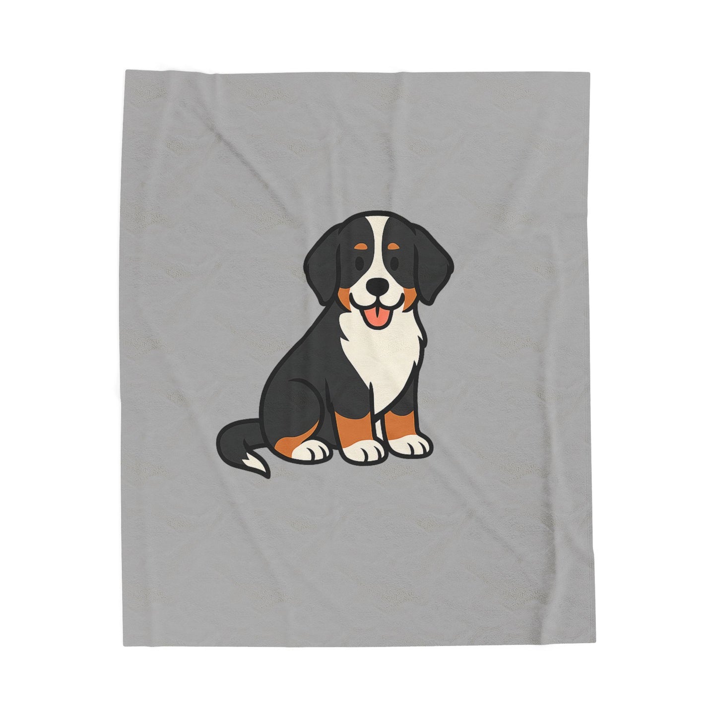 Cartoon Bernese Mountain Dog Plush Blanket – Cozy Dog Lover Throw